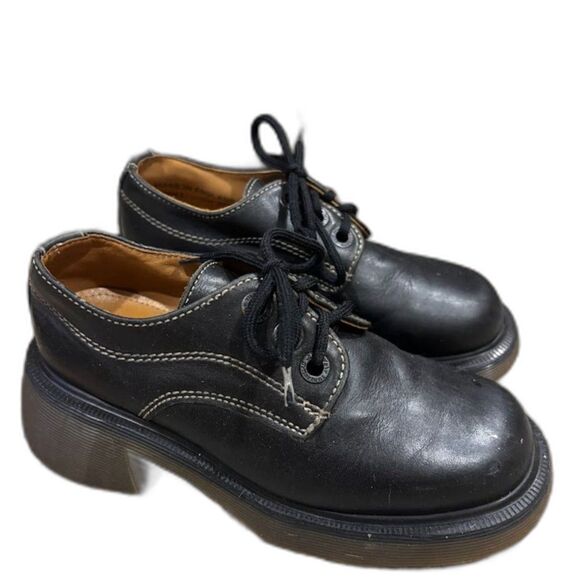 Dr Martens Made In England Shoes Sz UK 1 US 2 Platform Oxford Girl's Chunky VTG - Picture 1 of 5